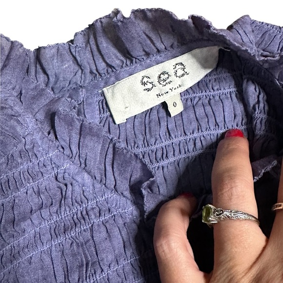 Sea New York Yara Shirred Yoke Top Lapis Size 0 - Picture 6 of 8